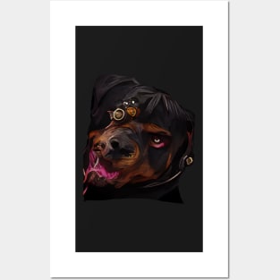 Rottweiler Steampunk gothic art Posters and Art